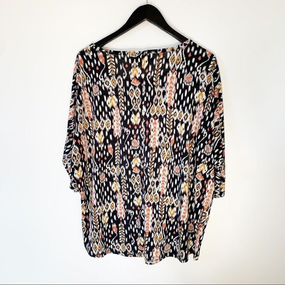 Pretty Young‎ Thing Black Pattern Ikat Dolman Sleeve Blouse - Picture 2 of 6